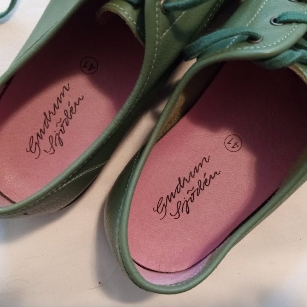 Green Unworn Gudrun Sjödén Leather Shoes Size 41 or Size 9 to 10 Wide - Picture 7 of 14